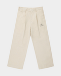 Kaleb A. Bearden pleated blue trousers for home wear, featuring a relaxed fit and classic style, shown in the image.