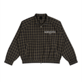 Olive Plaid Full-Zip Track Jacket