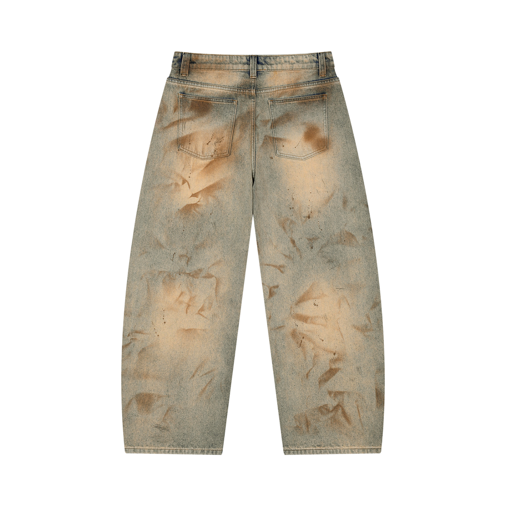 Sunbleach Distressed Barrel Jean