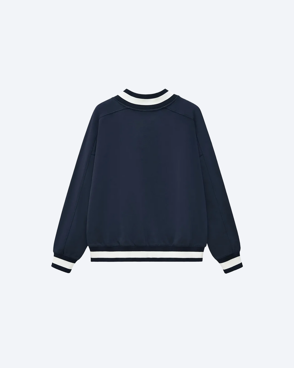 ODMPOD Blakely GA varsity sweatshirt with striped sleeves and team logo, casual athletic hoodie for men and women.