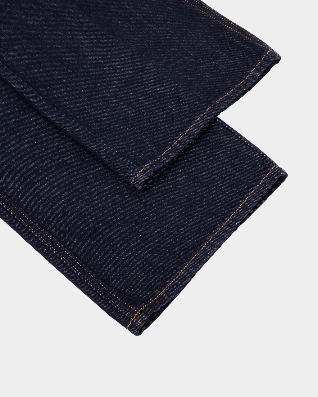 Kaleb A. Bearden heavyweight straight-leg jeans showing a dark denim fabric with a classic fit and five-pocket design.