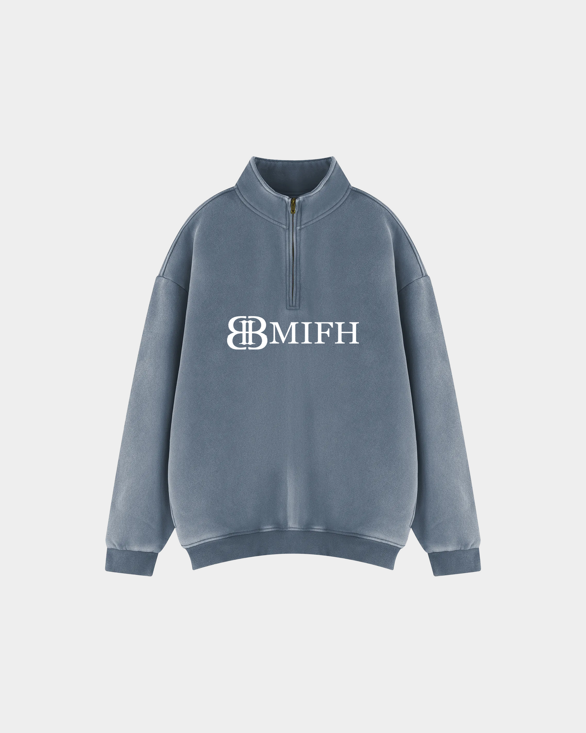 ODMPOD KBMIFH Half-Zip Fleece Pullover in charcoal, featuring a stand collar and relaxed fit for casual wear