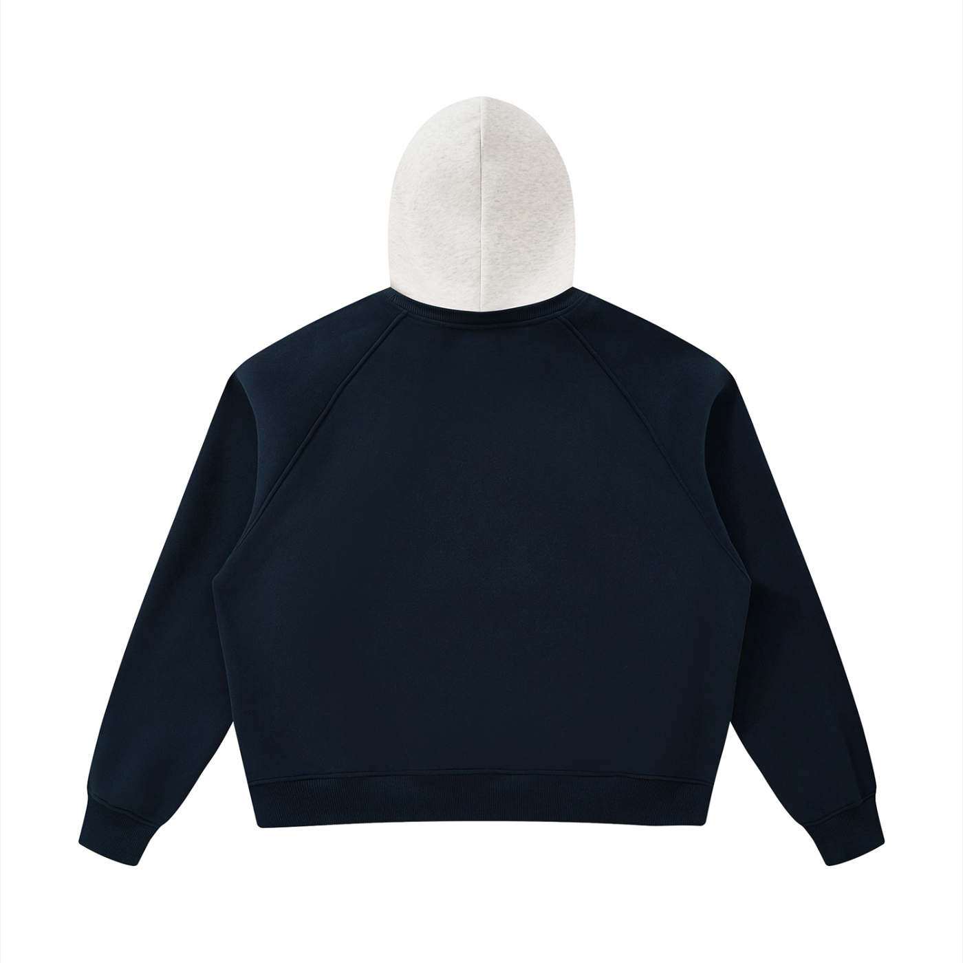 ODMPOD contrast hood pullover featuring a stylish design with a drawstring hood and cozy fit, perfect for casual wear.