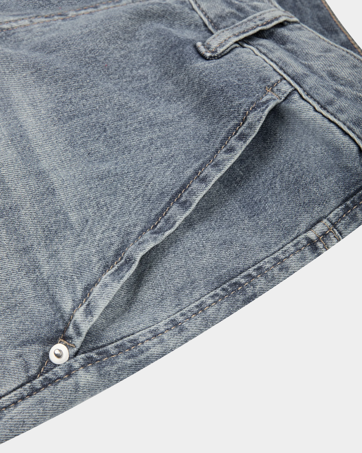 ODMPOD KB 2003 Bearden Barrel Jeans in dark wash denim, showing relaxed fit and classic five-pocket style.