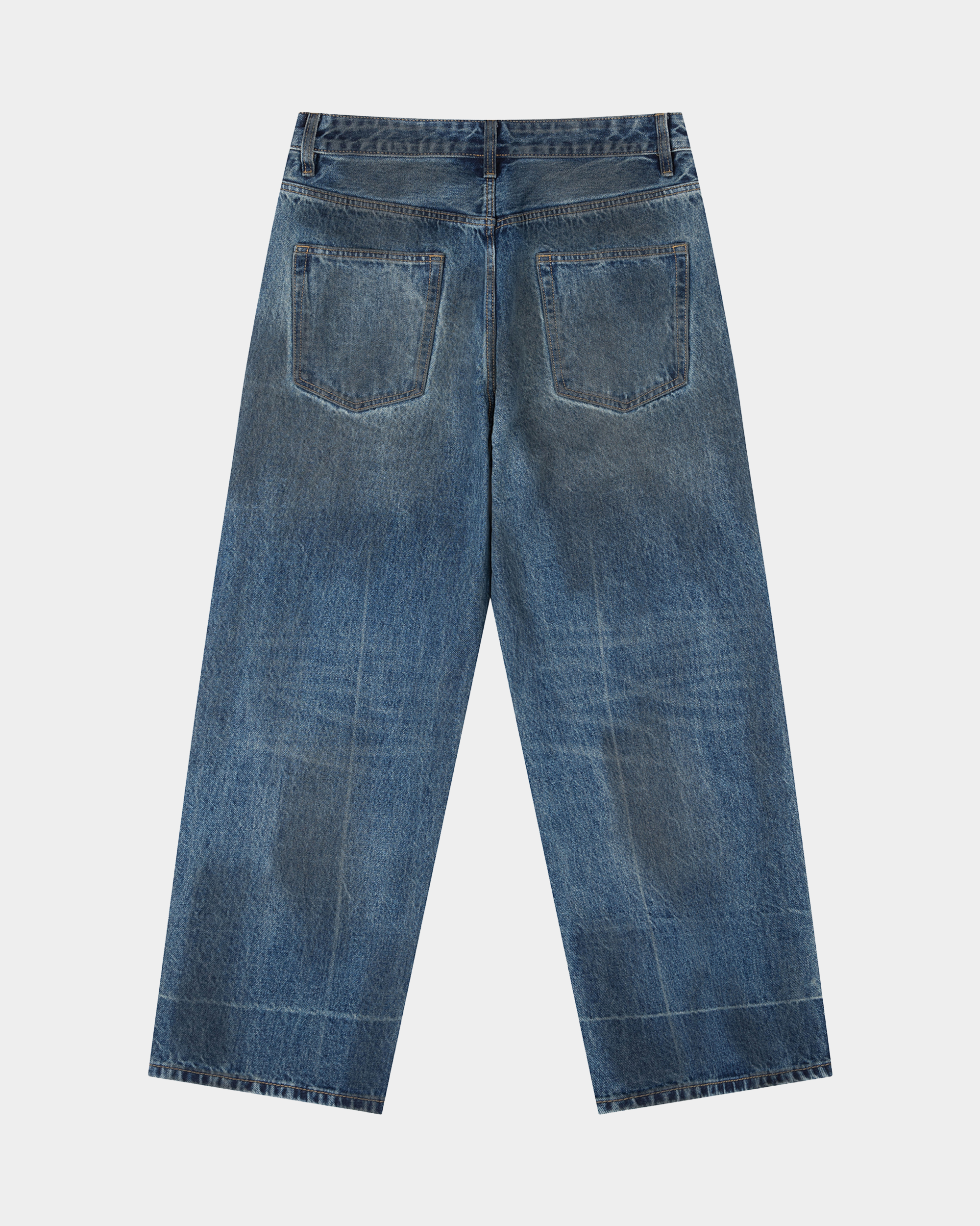 Kaleb A. Bearden classic heritage denim pants showing a relaxed fit with traditional stitching and a dark blue wash.