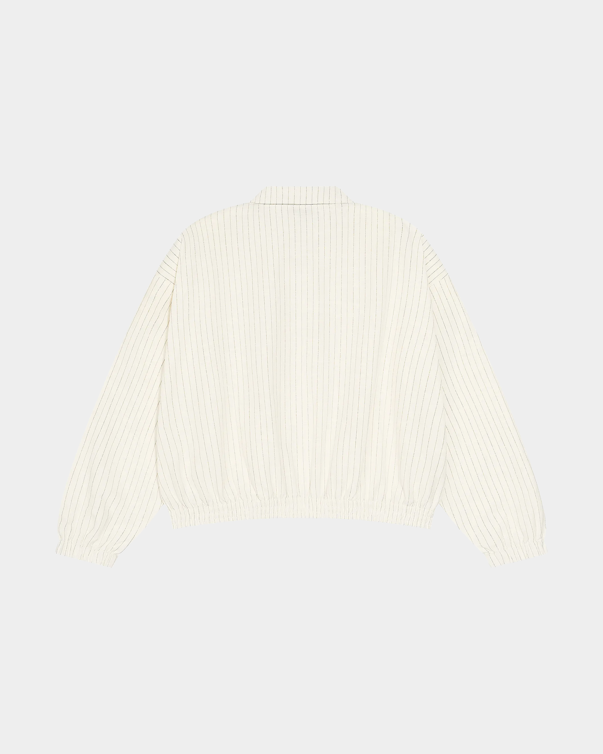 ODMPOD KBMIFH cream track jacket with zip-up front and sporty design, shown on a mannequin.