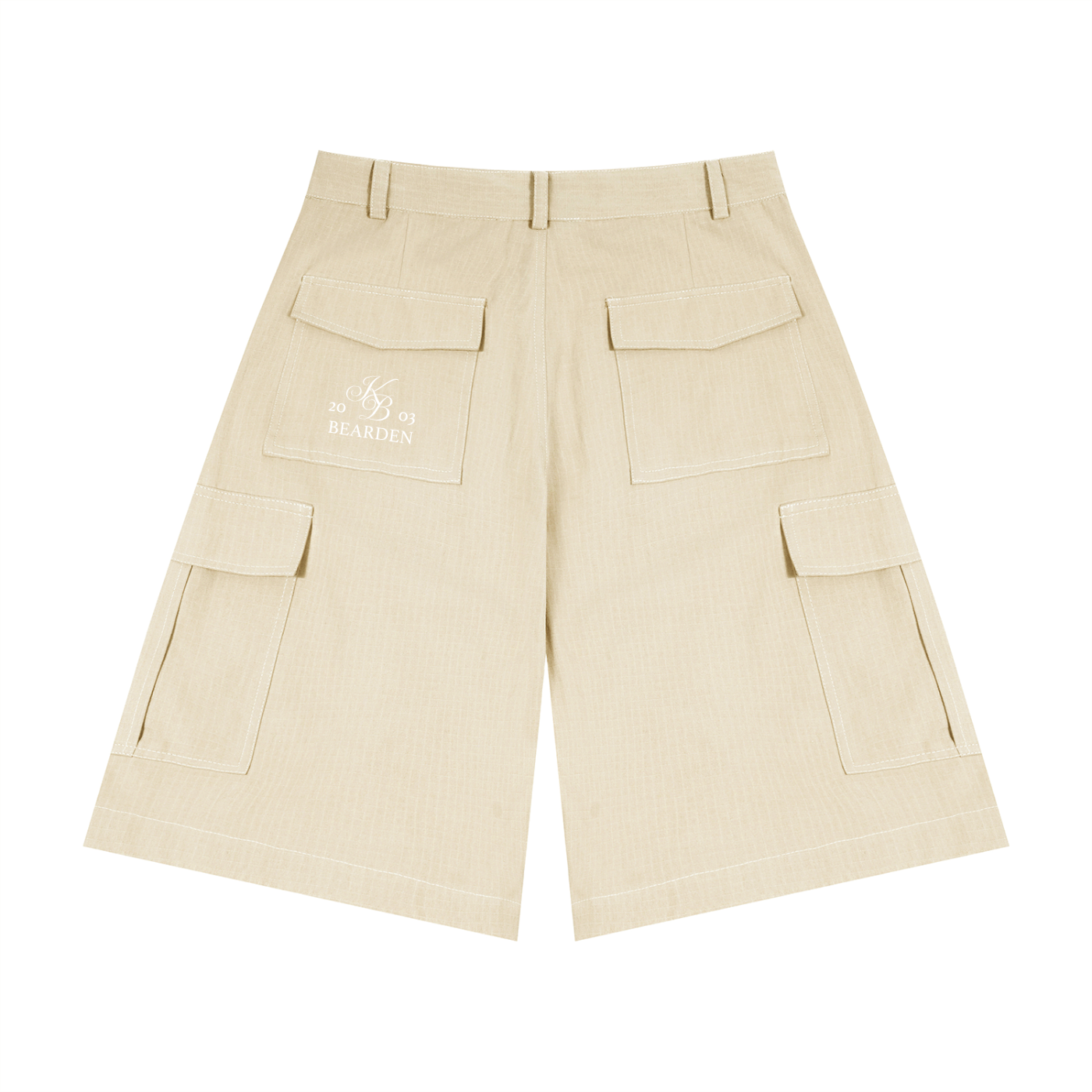 ODMPOD cotton cargo shorts showing front view with multiple pockets and relaxed fit, ideal for casual summer wear.