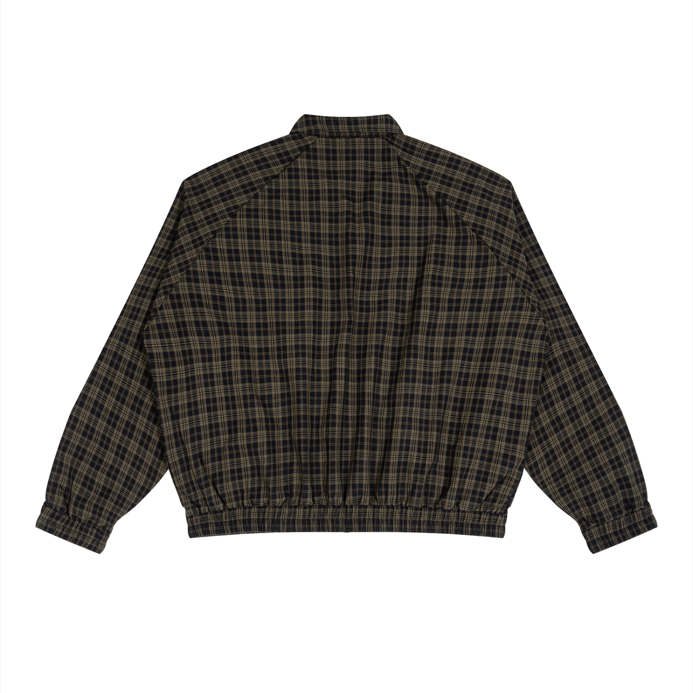Olive Plaid Full-Zip Track Jacket
