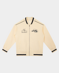 Kaleb A. Bearden Monogram Zip Bomber Jacket with front zipper, ribbed cuffs, and monogram design on a stylish casual jacket.