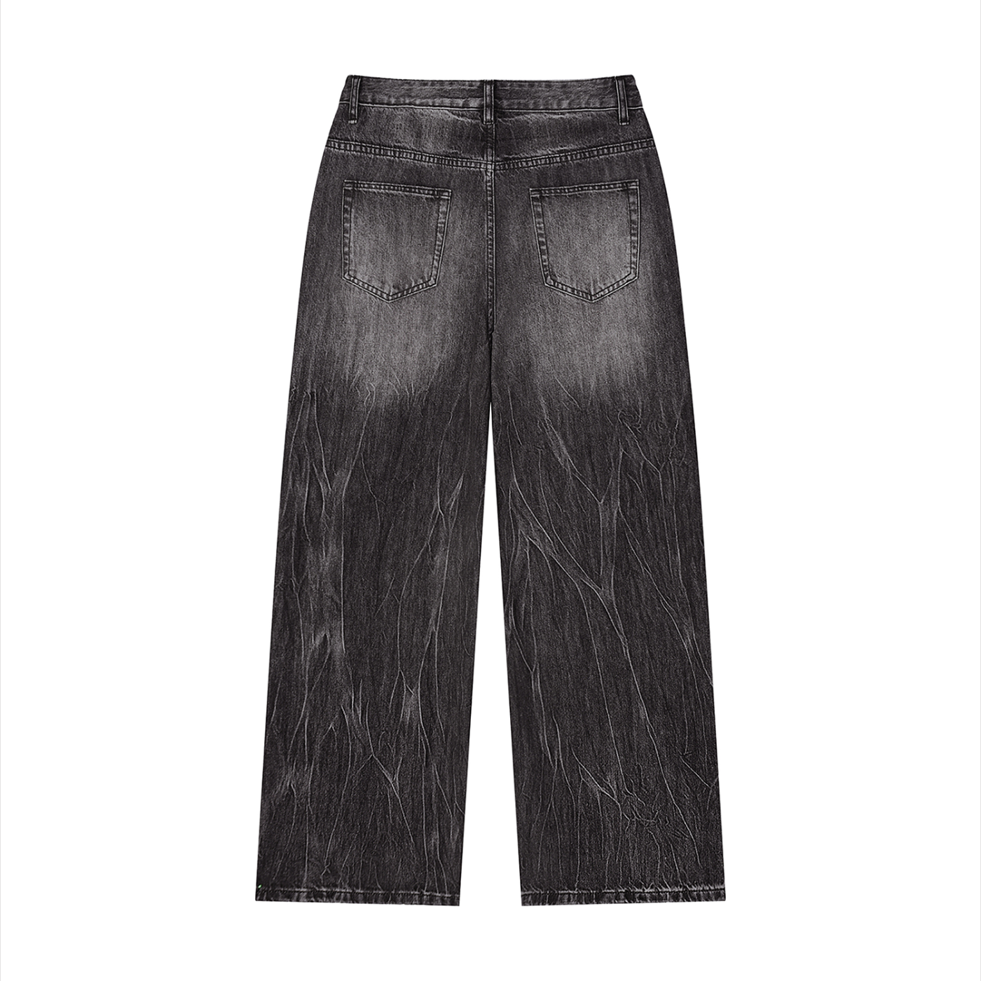 Streaked Black Wide Leg Jean