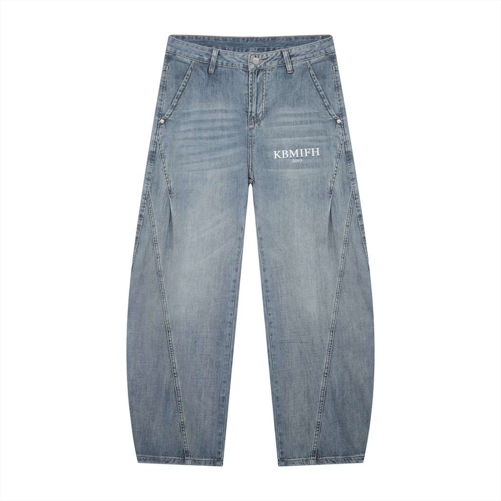Men's Vintage Wash Barrel Leg Jeans
