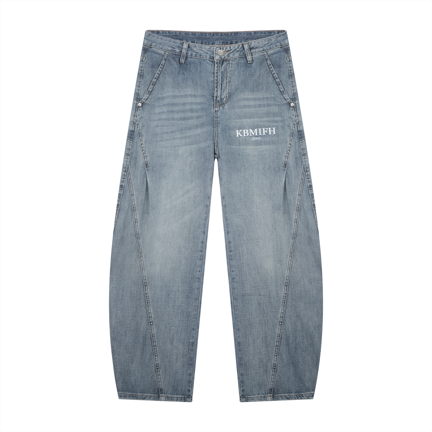 Men's Vintage Wash Barrel Leg Jeans