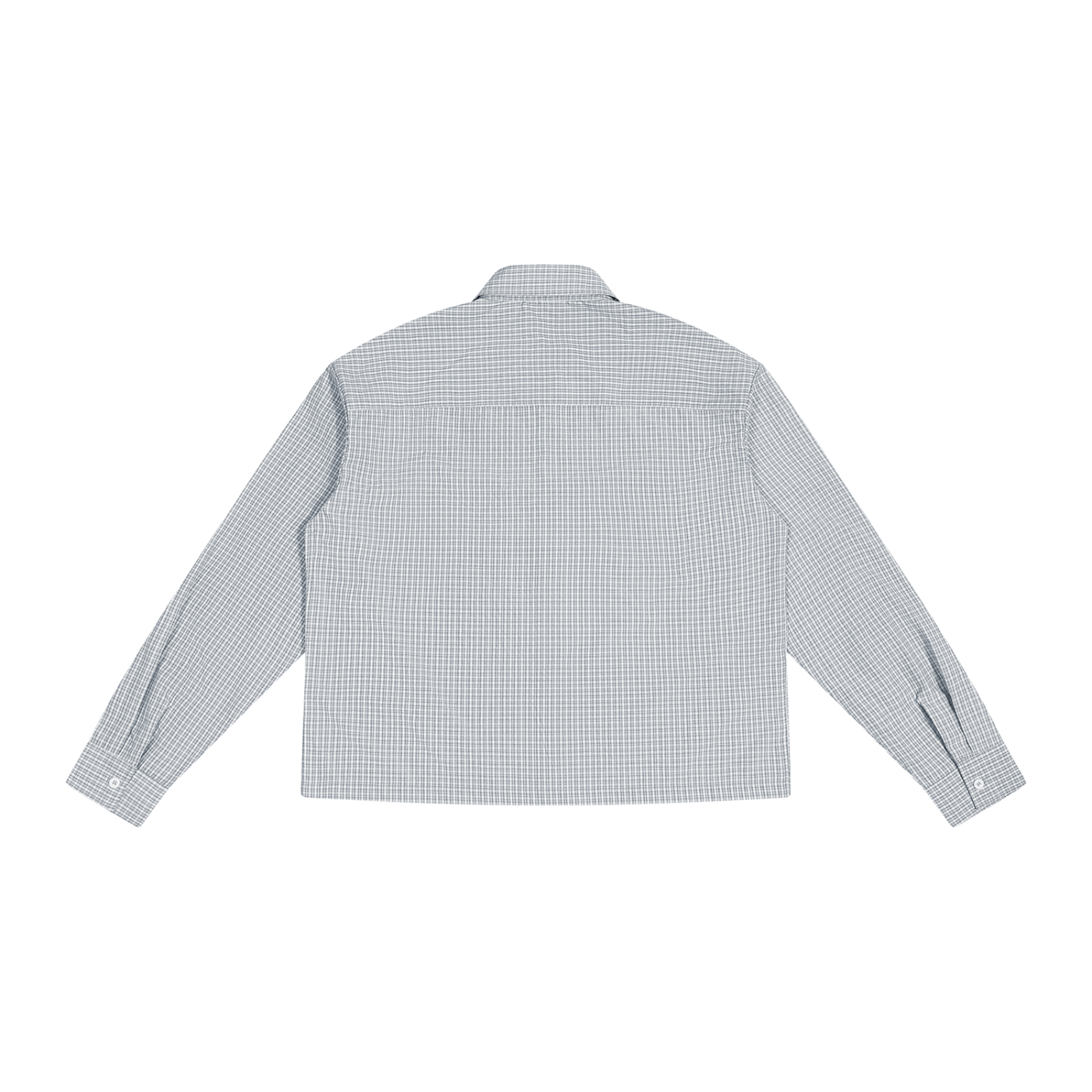 ODMPOD plaid drop shoulder shirt featuring a relaxed fit and casual style, shown in a close-up view of the fabric and design.