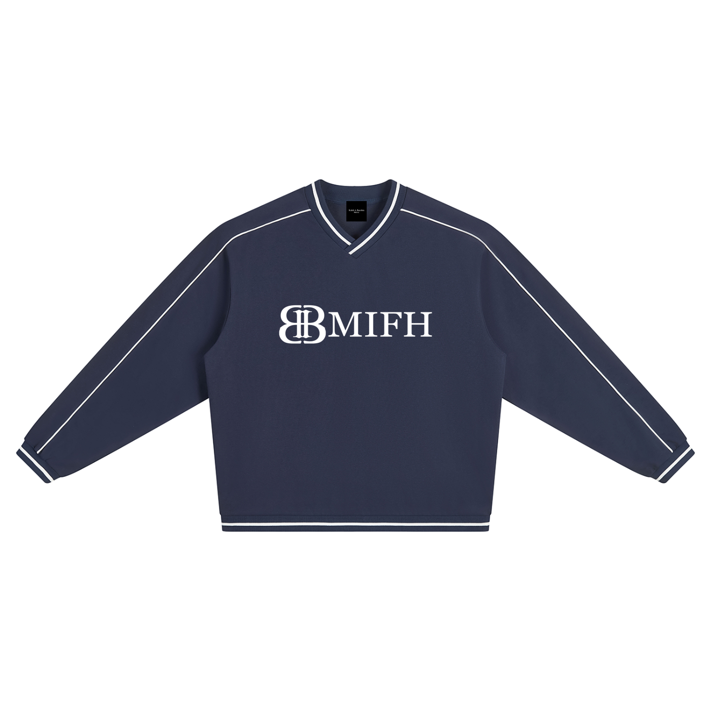 ODMPOD Monogram Raglan Pullover featuring a stylish monogram design on a comfortable, casual sweatshirt.