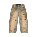 Sunbleach Distressed Barrel Jean
