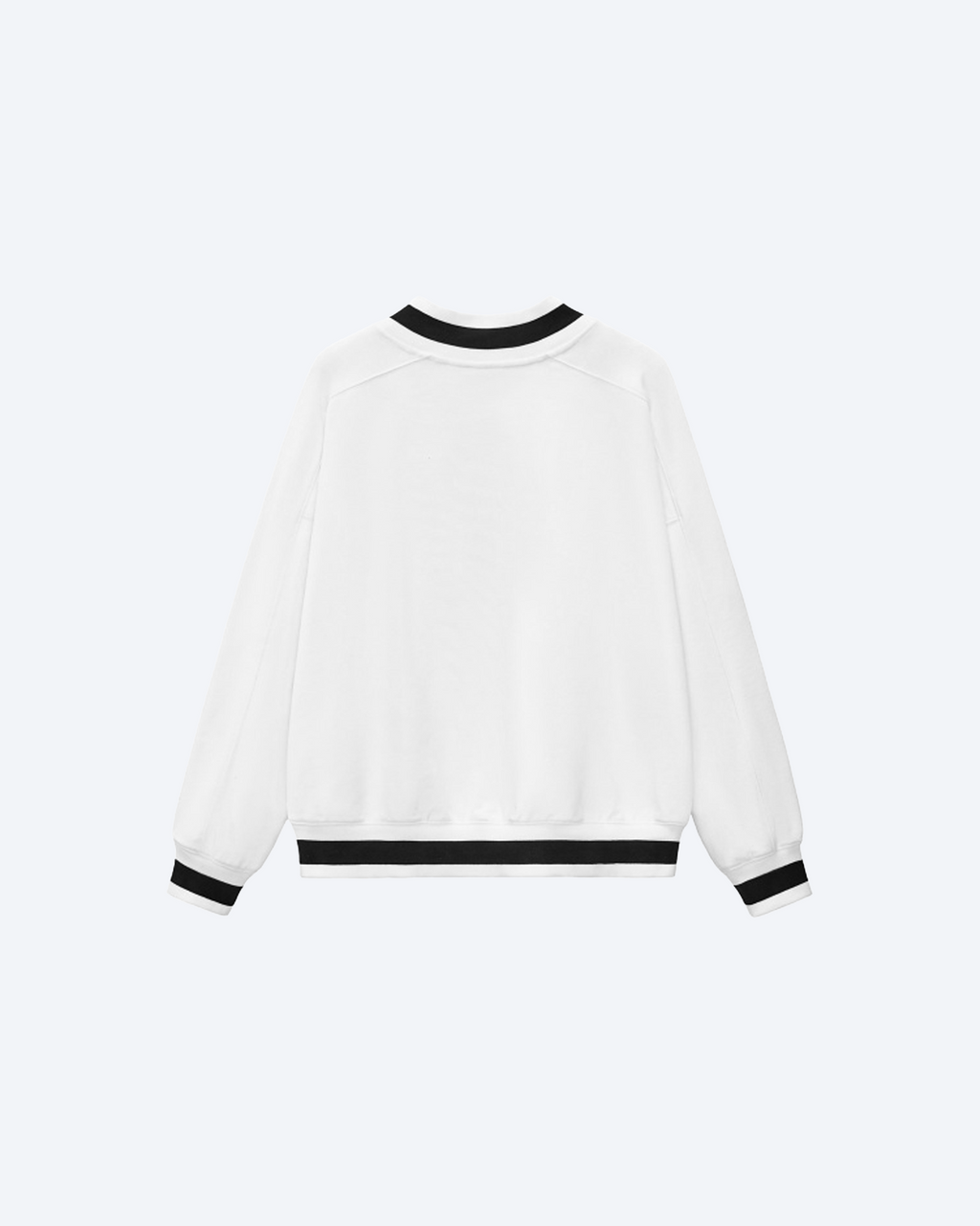 ODMPOD Blakely GA Varsity Sweatshirt in navy with white and gold accents, featuring a classic varsity design and ribbed cuffs.