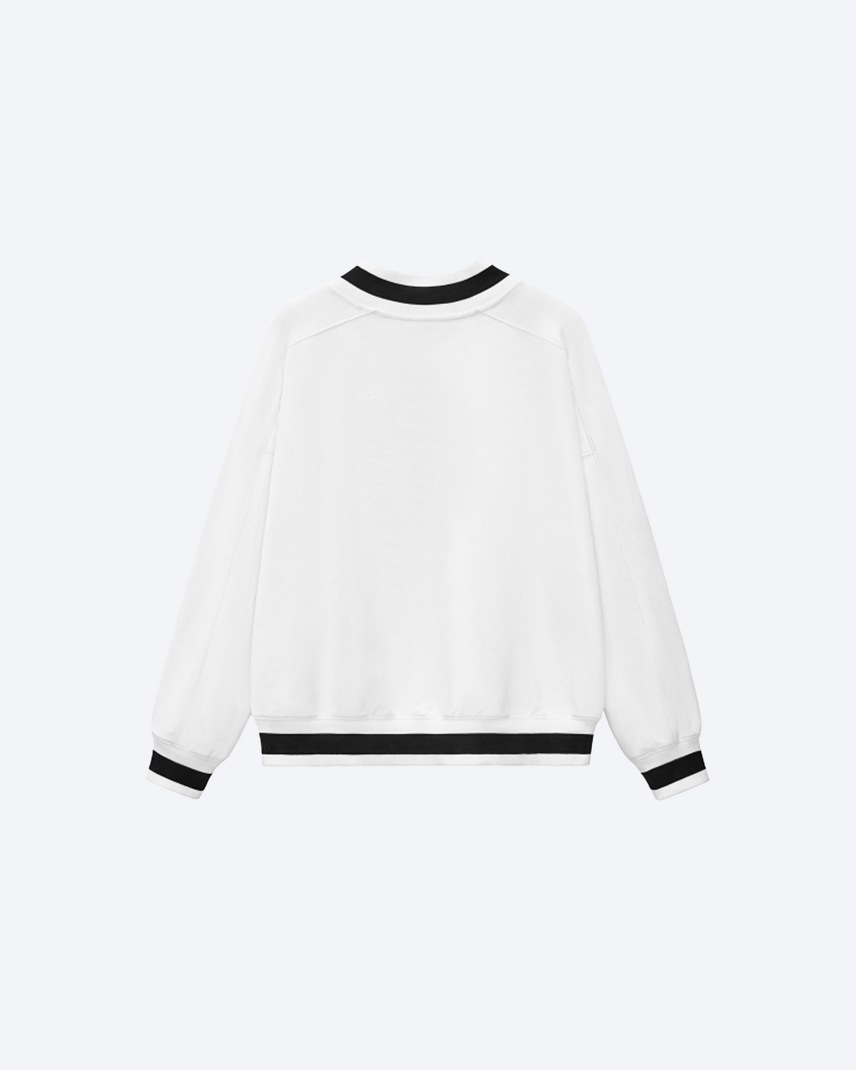 ODMPOD Blakely GA Varsity Sweatshirt in navy with white and gold accents, featuring a classic varsity design and ribbed cuffs.