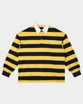 Striped cotton rugby shirt by Kaleb A. Bearden featuring bold horizontal stripes and a classic athletic fit.