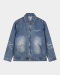 Washed denim jacket by Kaleb A. Bearden, featuring a classic fit, light blue wash, and button-front design.
