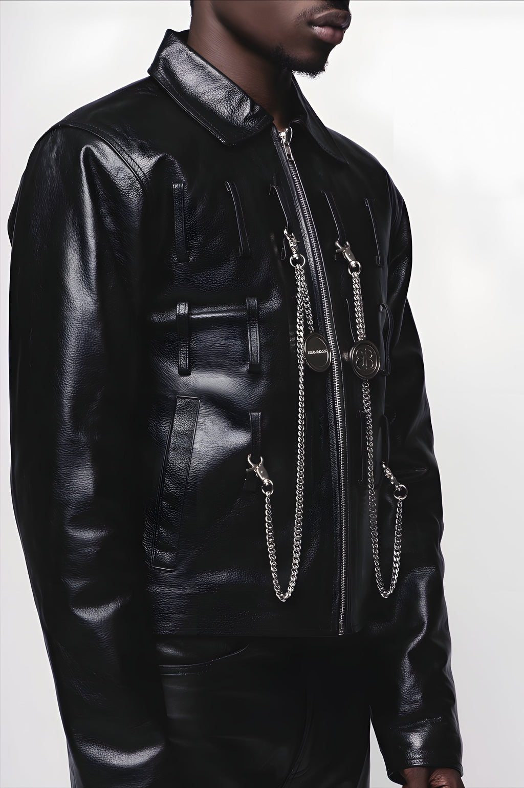 Looped Leather Jacket - VELMONTU