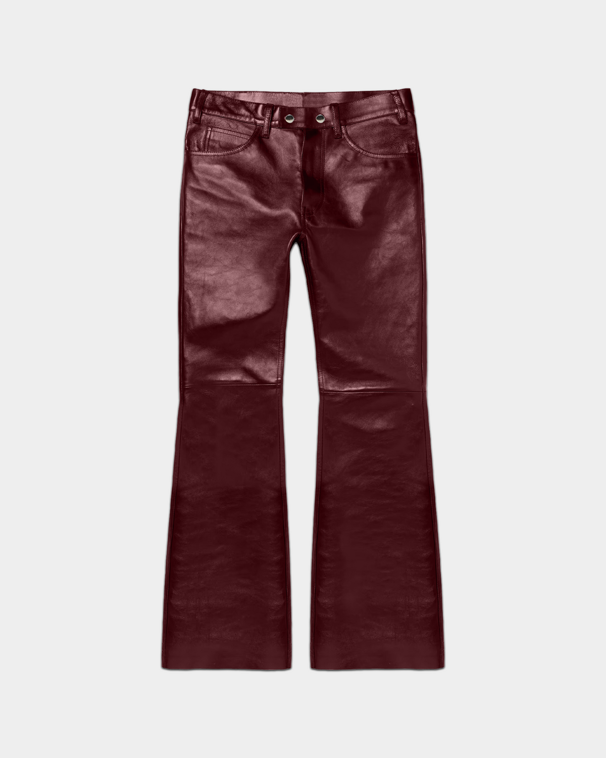 Maroon Leather Pants - VELMONTU