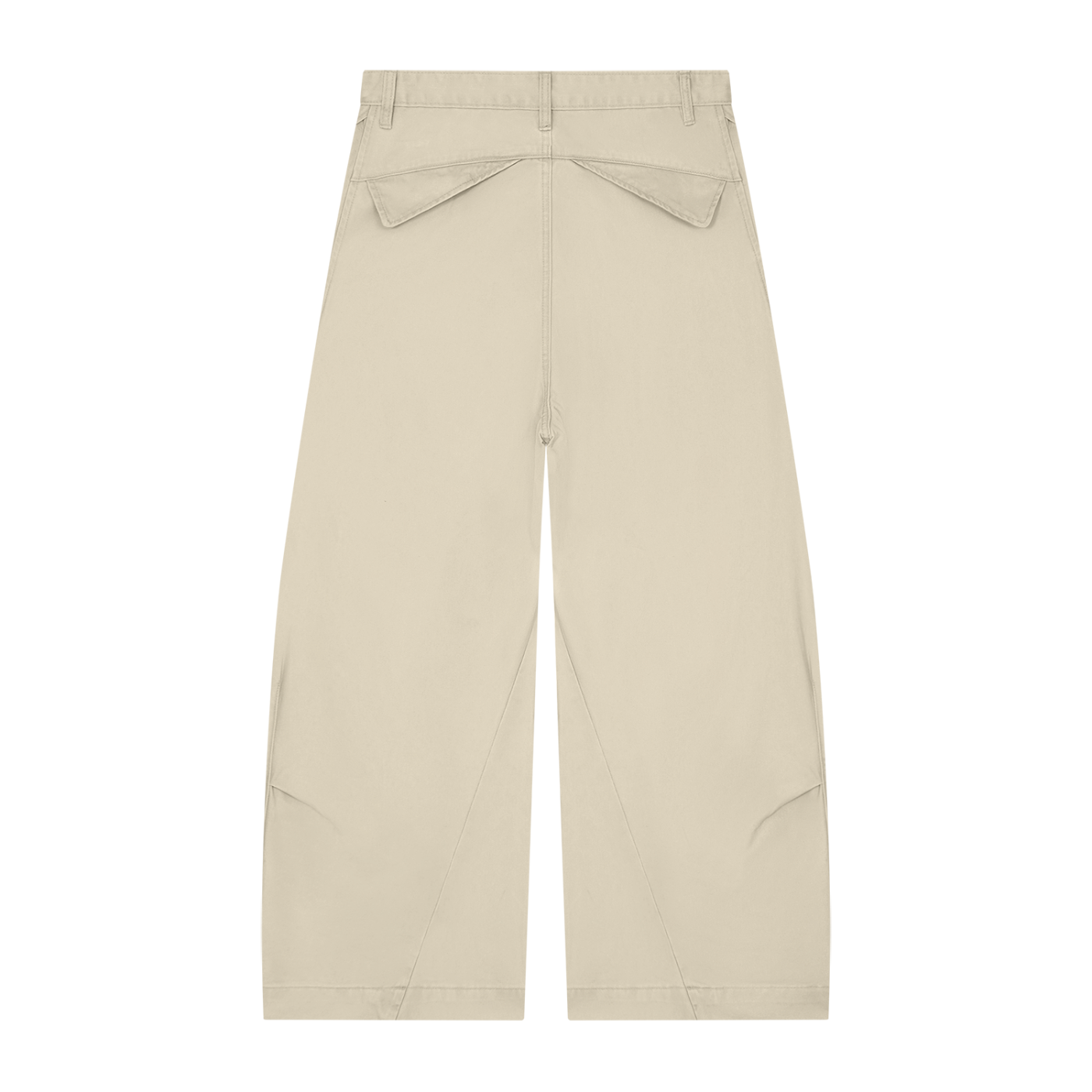 ODMPOD barrel leg trousers showing a relaxed fit with a tapered design, featuring a stylish, modern silhouette.