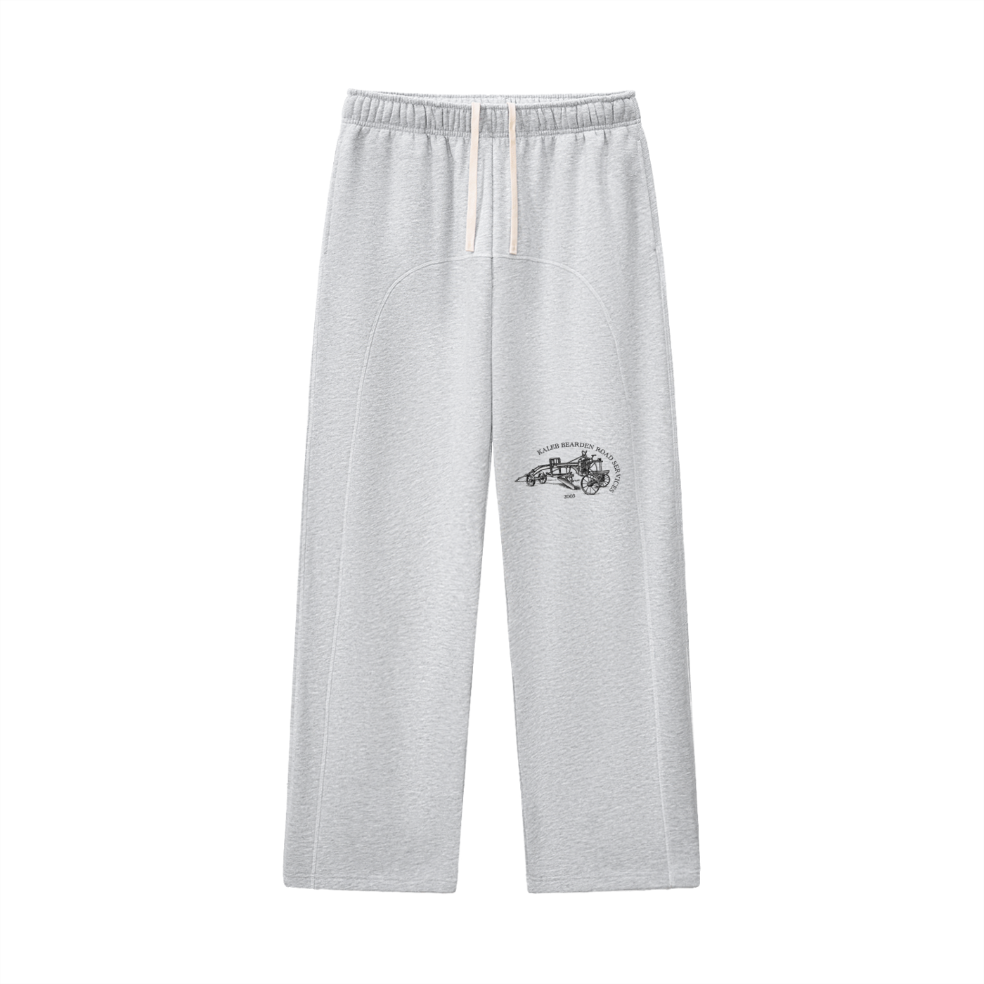 ODMPOD Road Services fleece sweatpant featuring a comfortable fit and printed logo on soft, cozy fabric for casual wear.