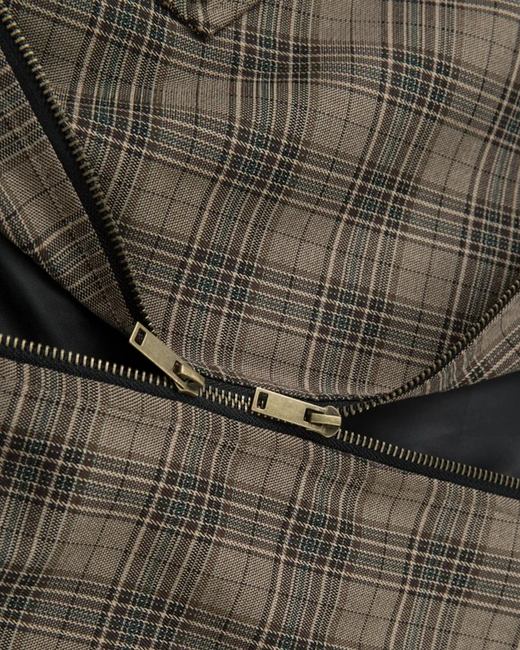 Plaid Zip-Front Jacket