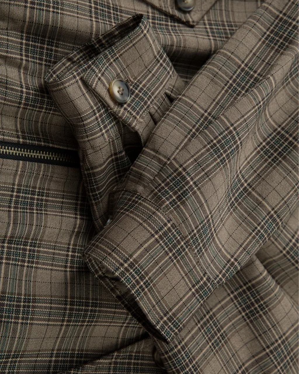 Plaid Zip-Front Jacket