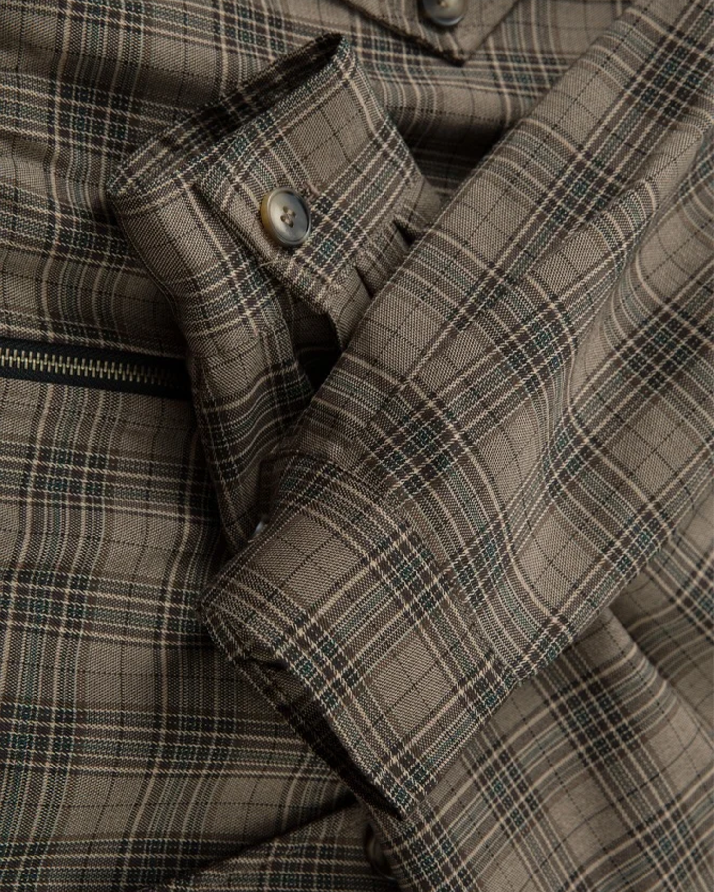 Plaid Zip-Front Jacket