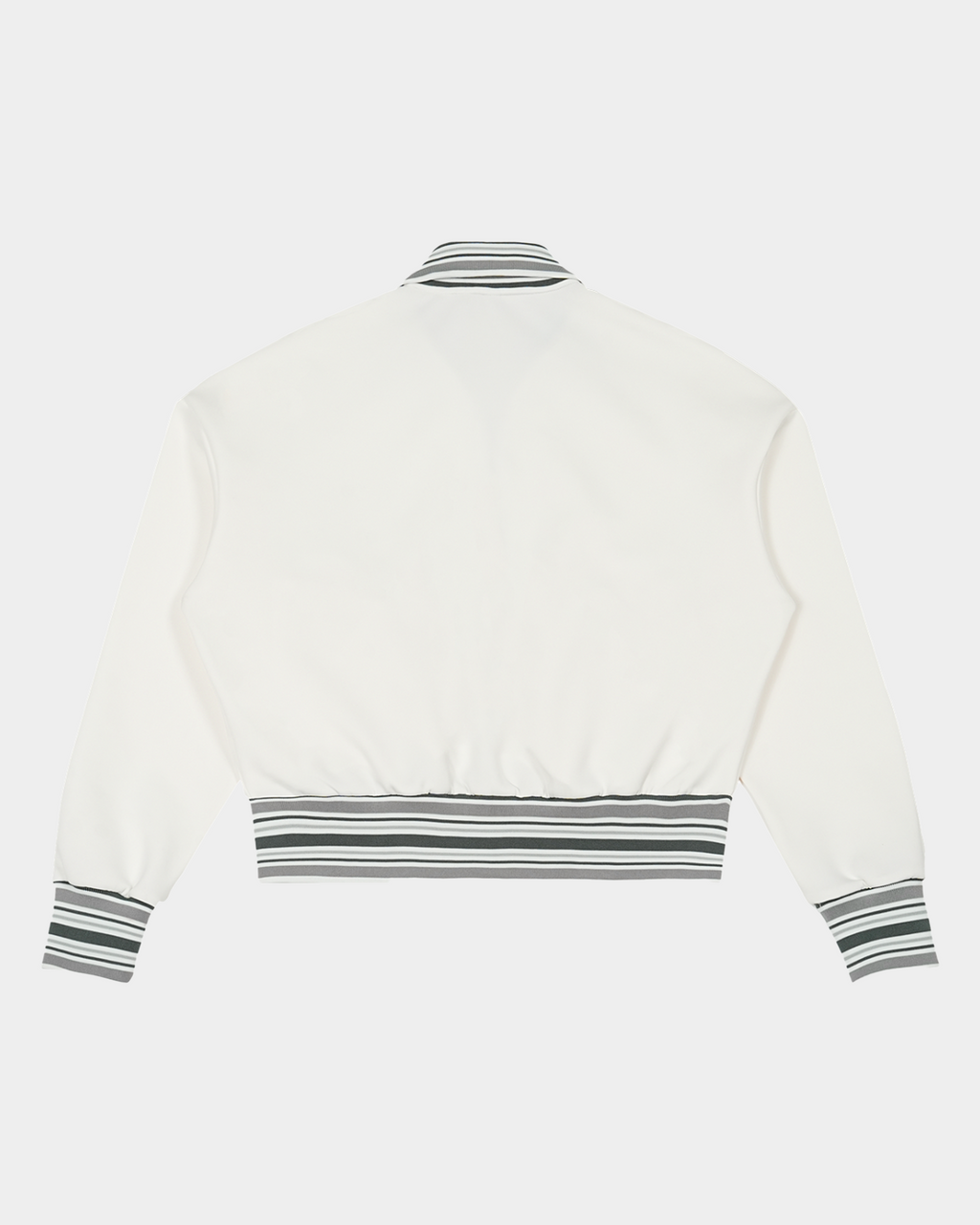 Striped Rib Collar Zip Jacket