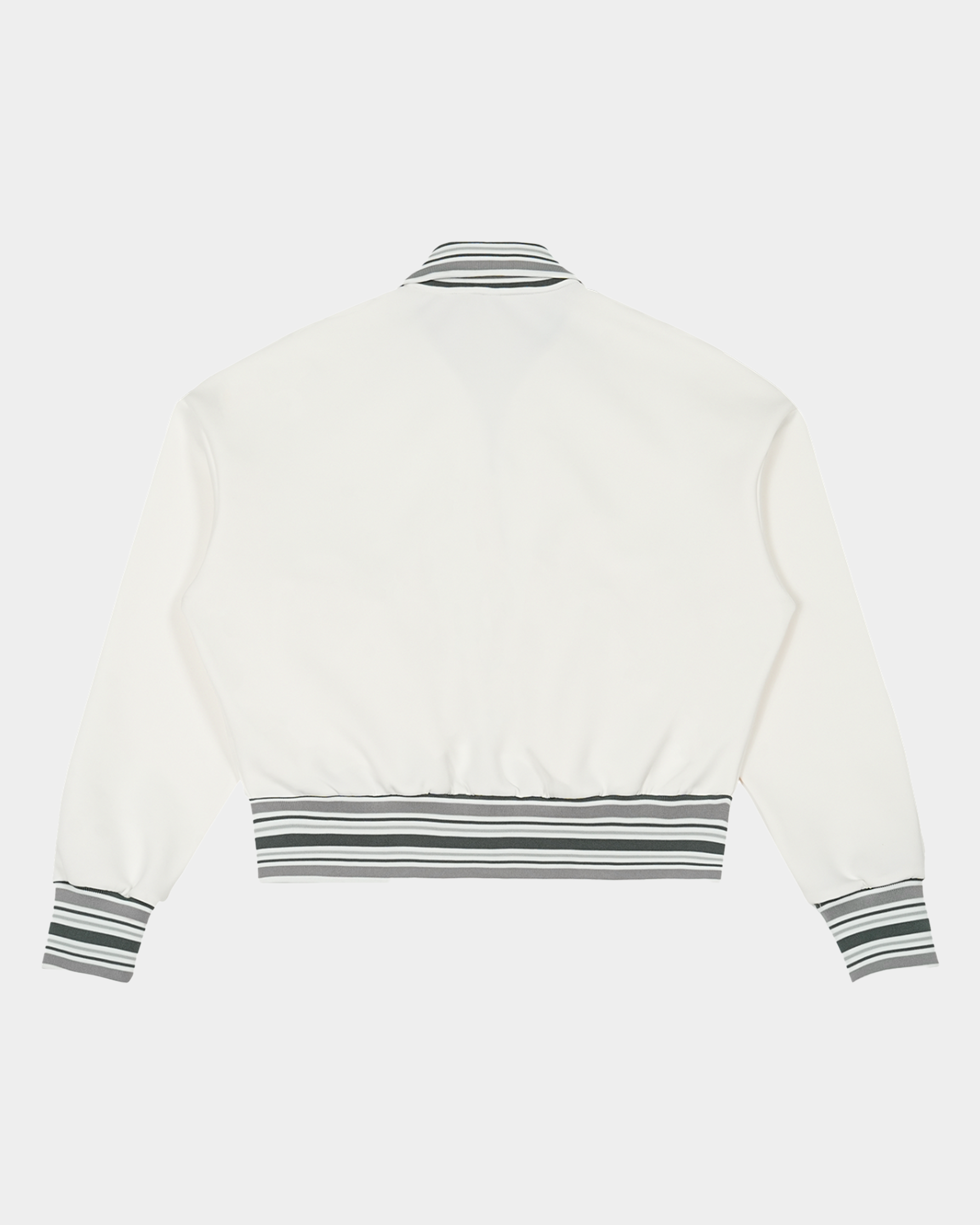 Striped Rib Collar Zip Jacket