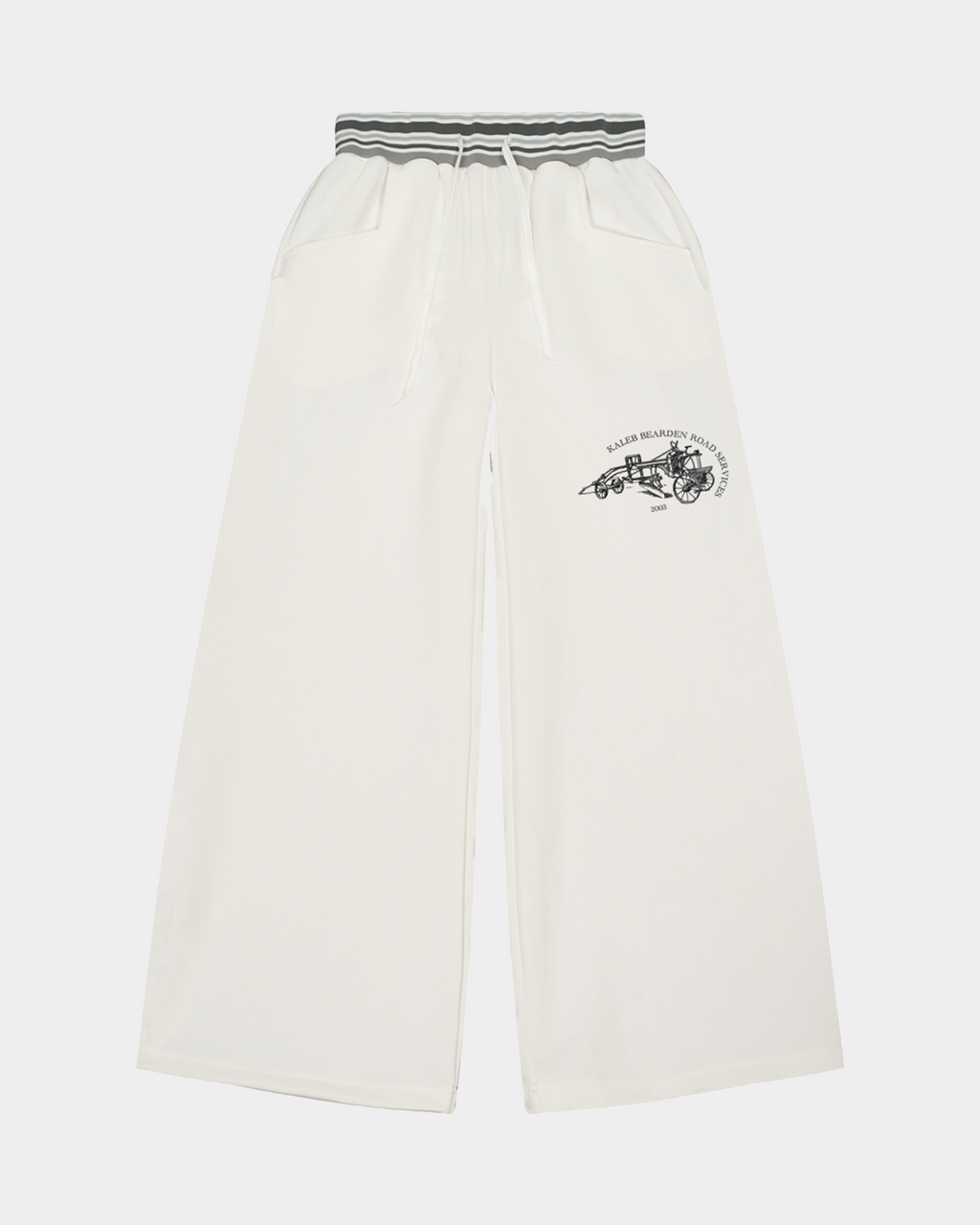 Striped Waist Wide Leg Pants