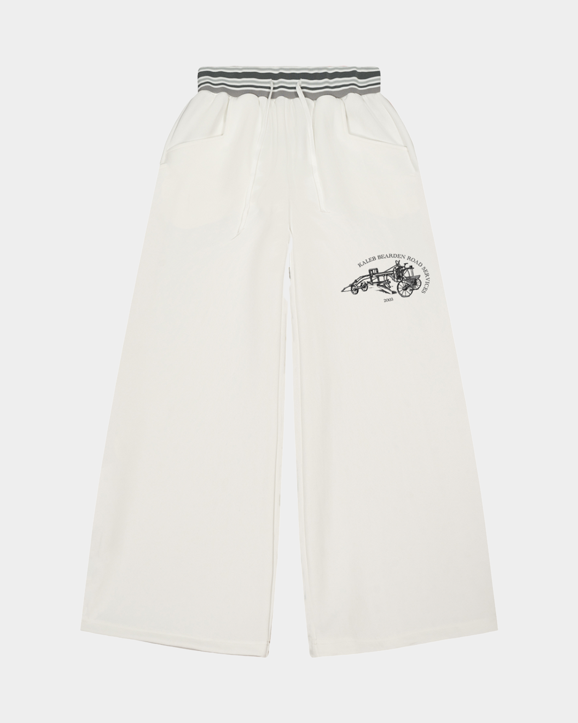 Striped Waist Wide Leg Pants