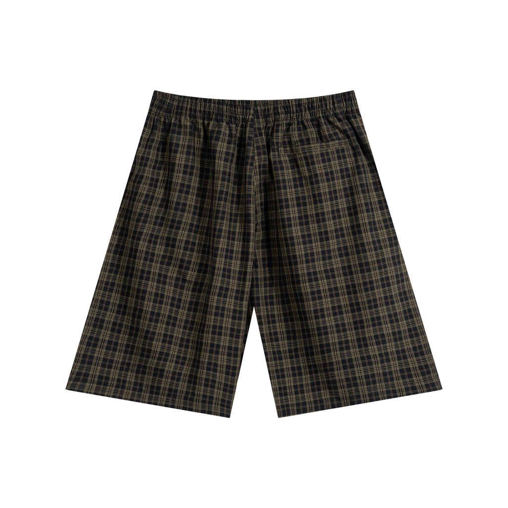 Olive Plaid Wide Leg Short
