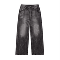 Streaked Black Wide Leg Jean