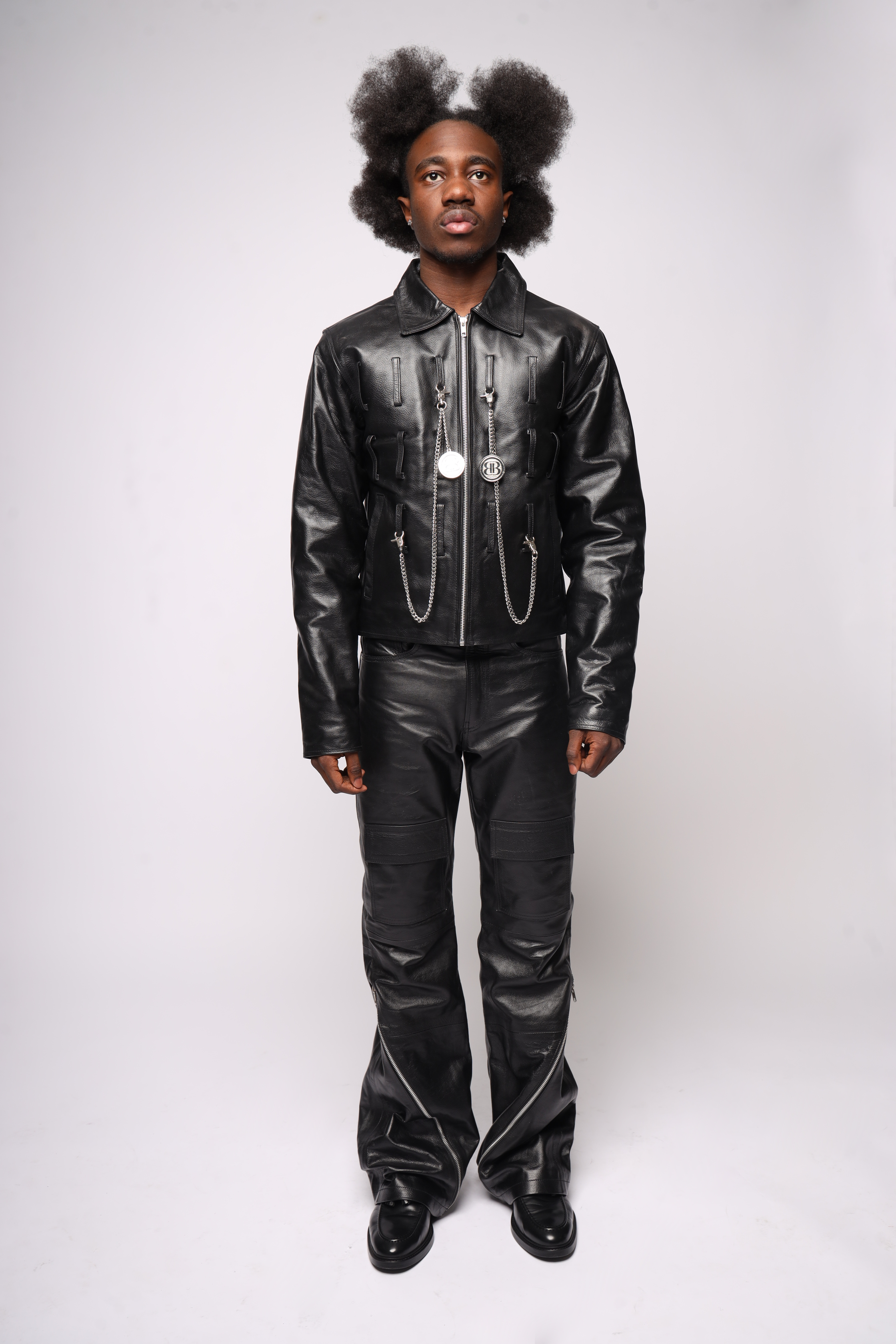 Looped Leather Jacket - VELMONTU