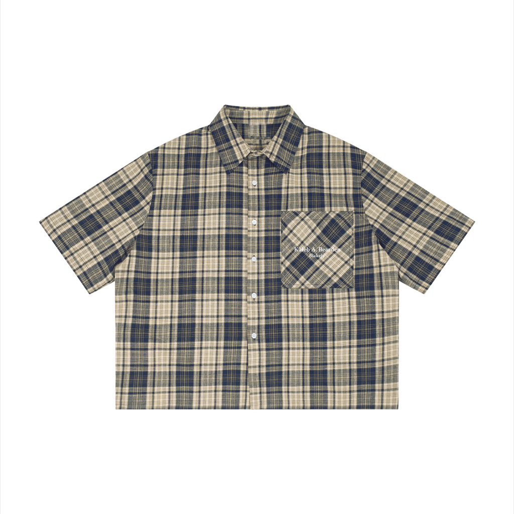 Unisex Plaid Boxy Short Sleeve Shirt