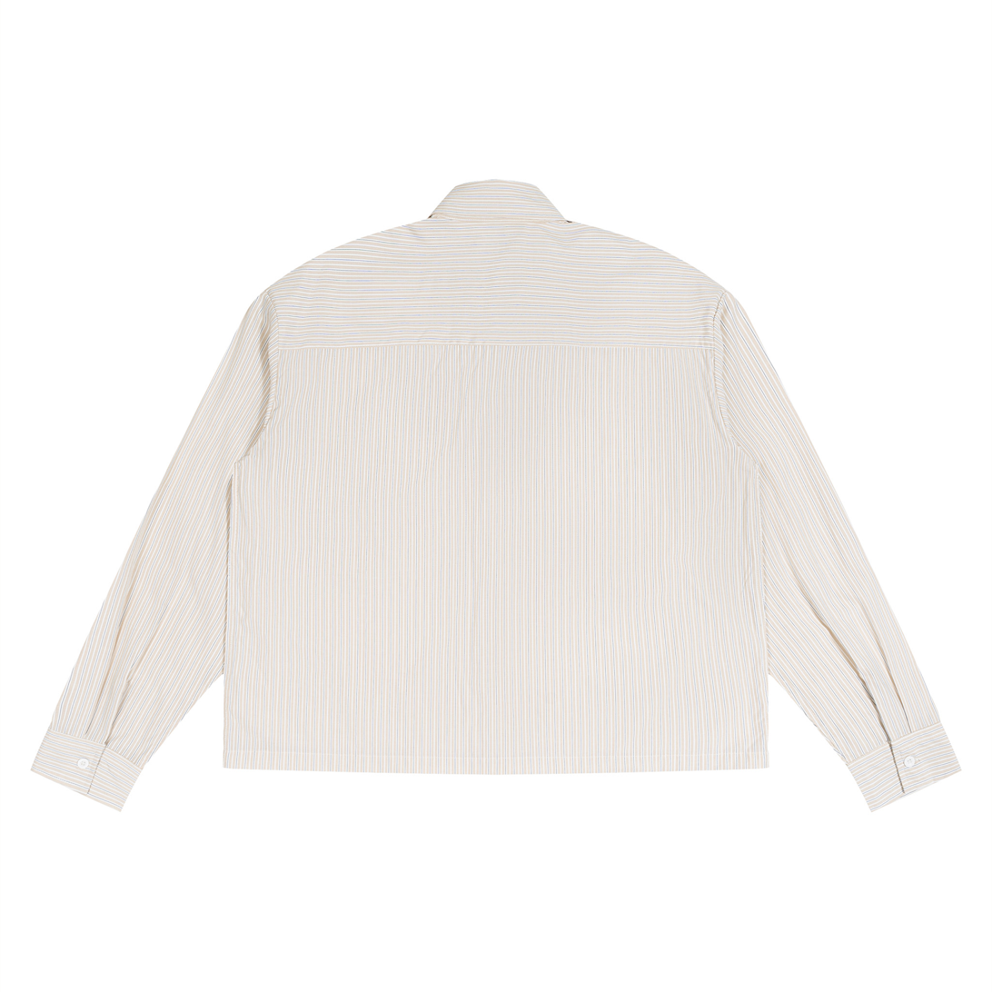 ODMPOD KAB Cream Drop Shirt displayed flat, showing the cream-colored casual shirt with drop shoulder design and front chest pocket.