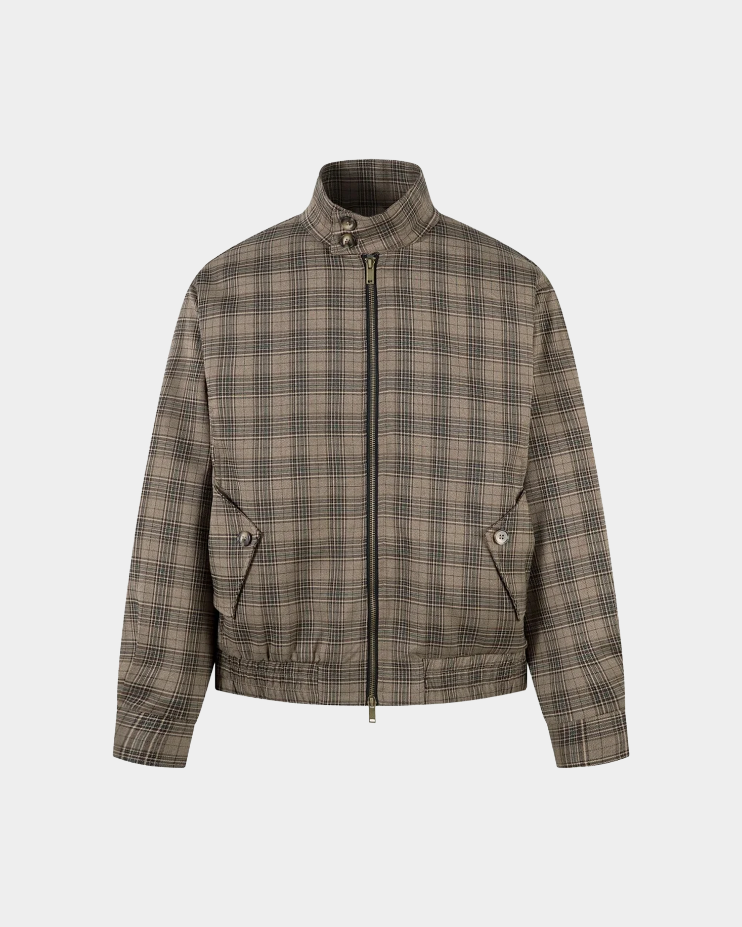 Plaid Zip-Front Jacket