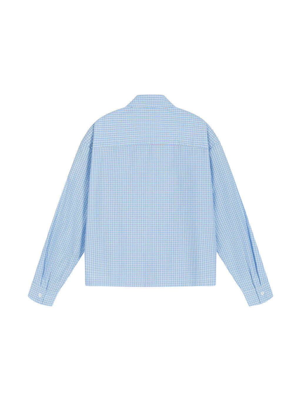 ODMPOD Road Services plaid drop shoulder shirt featuring a casual fit and classic checkered pattern.