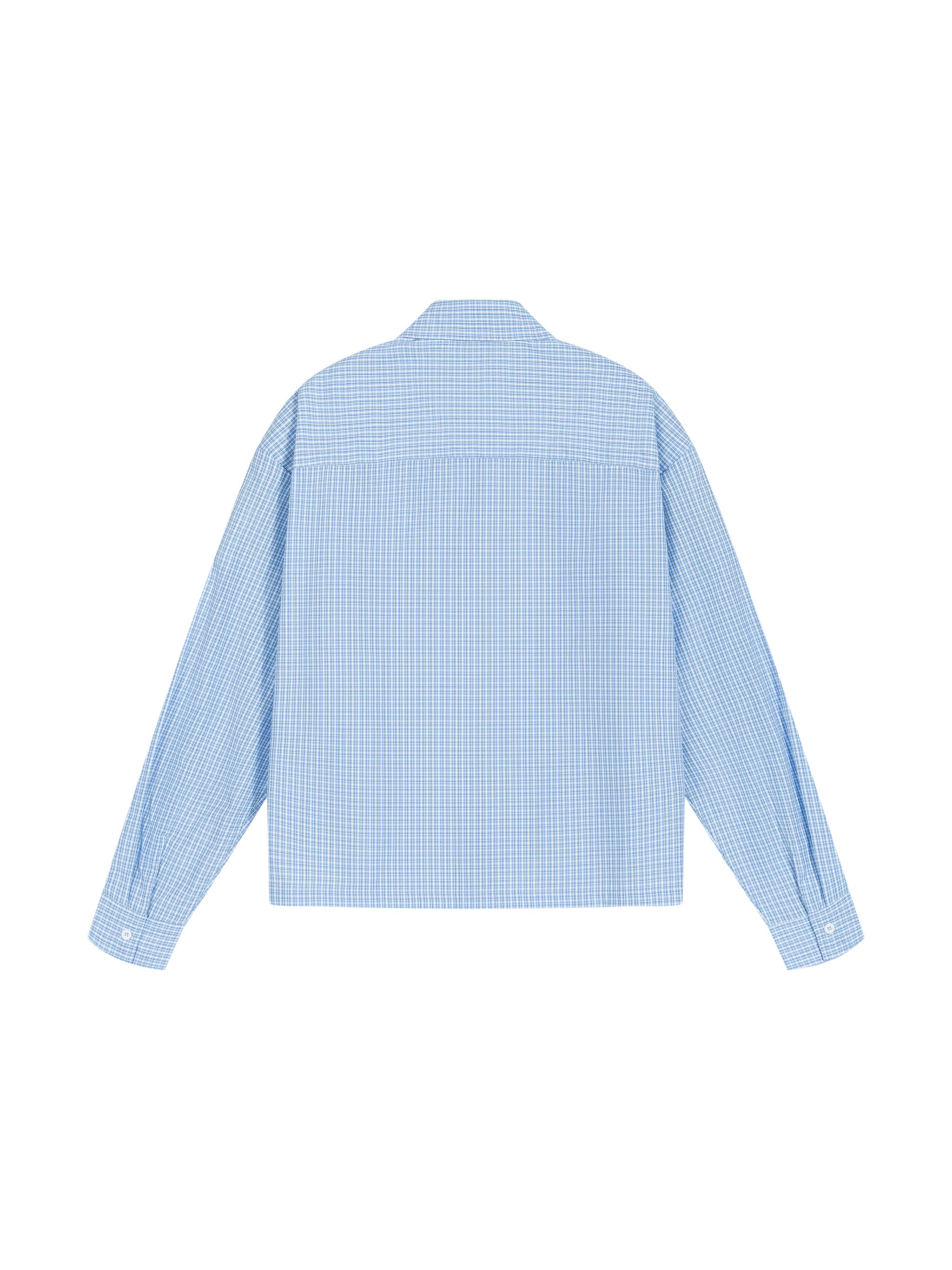 ODMPOD Road Services plaid drop shoulder shirt featuring a casual fit and classic checkered pattern.