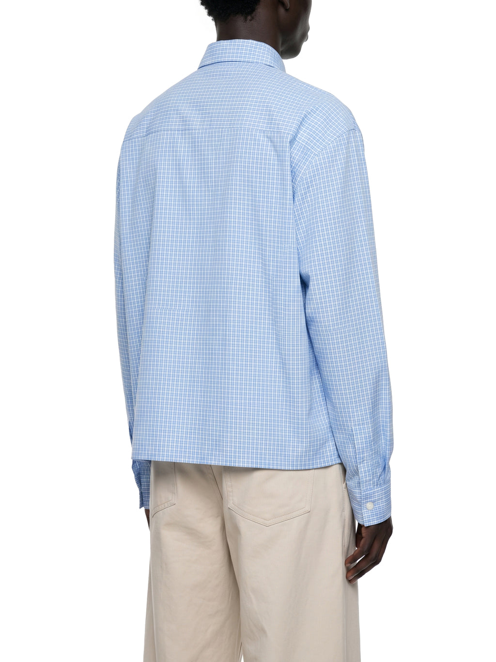 ODMPOD Road Services plaid drop shoulder shirt featuring a relaxed fit and casual style, shown in the product image.