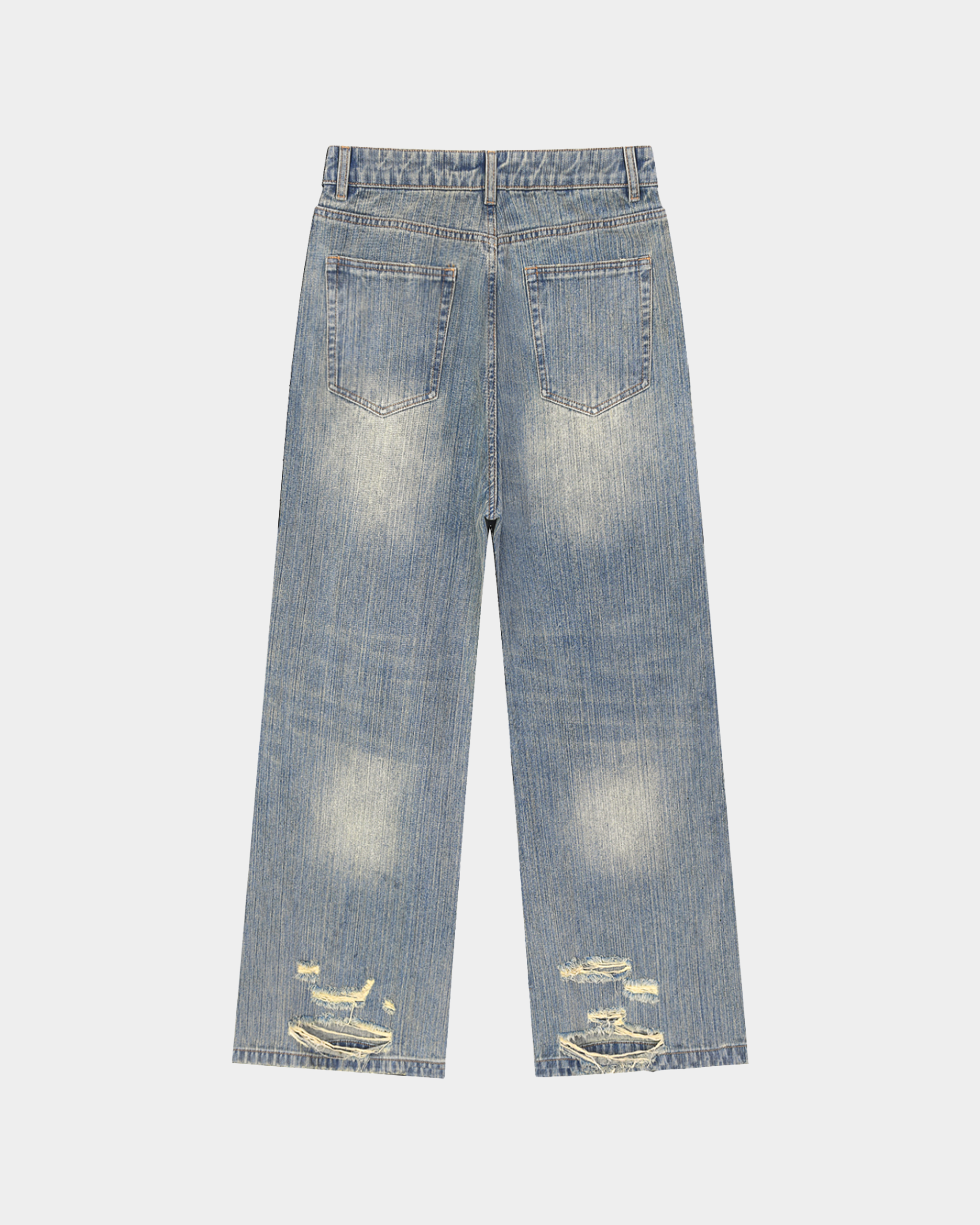 Vintage Wash Distressed Denim Jeans